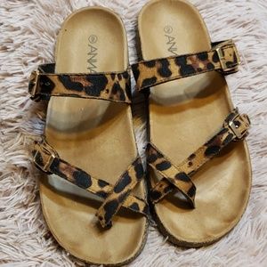 Anna Leopard sandals.